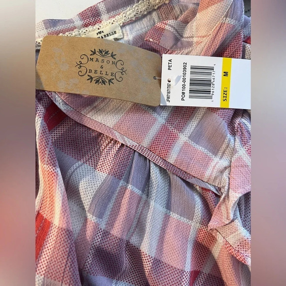 Mason & Bella women’s top.  Size Medium New with tag. Pink and gray - Picture 5 of 6